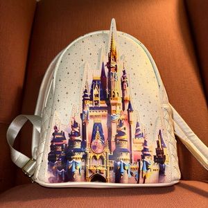 Loungefly, Disney, white pearl Disney 50 backpack